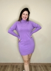 Vestido de tricô curto com gola alta Babi - comprar online