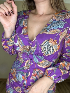 Vestido midi com manga comprida Greta - comprar online