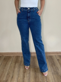 Calça jeans cintura alta pantalona Cecília