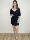 Vestido curto com mangas drapeado Shania