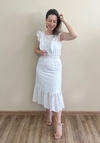 Vestido midi de laise branco Laís