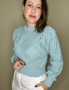 Blusa básica de tricot com detalhes - Moniê