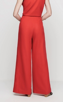 Calça pantalona com linho vermelha Isis - comprar online