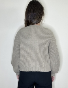 CARDIGAN de tricot com textura marrom MABEL na internet