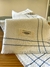 mantel y servilletas de gasa blanco con pespunte azul - comprar online