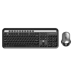 KIT TECLADO E MOUSE SEM FIO CS500 PRETO HP