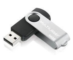 Pen Drive Twist 64GB USB Leitura 10MB/s e Gravação 3MB/s Preto Multilaser - PD590