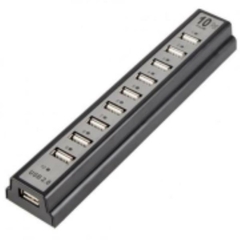 HUB USB 10 PORTAS 2.0 PRETO