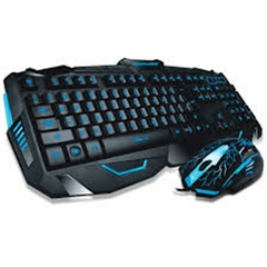 *KIT TECLADO E MOUSE GAMER COM FIO DETALHES AZUIS - MULTILASER