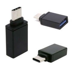 ADAPT.USB A FEMEA X TIPO C MACHO - OTG PRETO