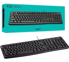 TECLADO COM FIO K120 LOGITECH RESISTENTE A AGUA