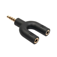 ADAPT.PLUG P2 NOTEB PARA 2 P3 AUDIO E FONE PRETO