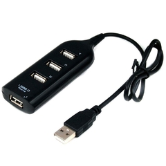 HUB USB 4 PORTAS 2.0 BARRA PRETO