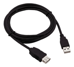 CABO EXTENSOR USB AM/AF 2.0 5,00M PRETO NIQUELADO