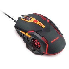 *MOUSE GAMER MULTILASER 2400 DPI PRETO E LARANJA (05)