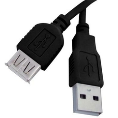 CABO EXTENSOR USB 2.0 M/AF 1,80M PRETO NIQUELADO