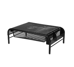 SUPORTE PARA MONITOR COM ORGANIZADOR DE MESA ARAMADO PRETO