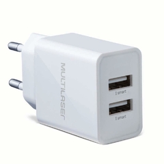 CARREGADOR DE PAREDE CONCEPT 2P USB SMART BRANCO