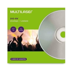 MIDIA DVD-RW 4.7GB VEL. 04X - 1 UN. ENVELOPE IMPRESSO EM CAIXA