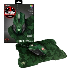 MOUSE CAMO VERDE 3200DPI CAMUFLADO COM MOUSE PAD