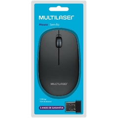 MOUSE SEM FIO 2.4 GHZ 1200 DPI PRETO USB