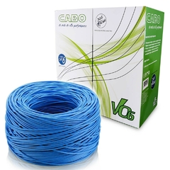 CABO DE REDE/CFTV CAT6 305M AZUL