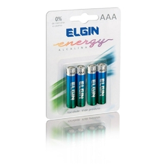 PILHA ALCALINA AAA BLISTER COM 4 PECAS 1,5V - ELGIN