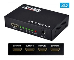 DISTRIBUIDOR DIVISOR SPLITTER HDMI INPUT 1X4 OUTPUT 1.7V FULL HD 3D 1080P