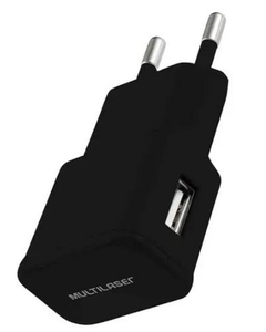 SMARTOGO CARREGADOR DE PAREDE USB PRETO 5V 2.1A - MULTILASER