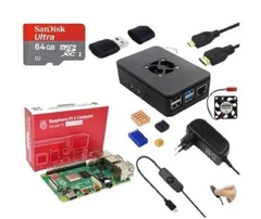 KIT RASPBERRY PI4 8GB C/CASE+CARTÃO 64GB + HDMI + FONTE