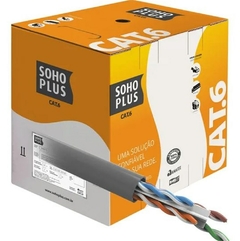 CABO DE DADOS CAT6 SOHOPLUS U/UTP 24AWGX4P CMX CINZA CL - 23400200