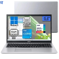 NOTEBOOK ASPIRE 3 INTEL CORE I5 8GB 256SSD 15,6" WINDOWS 11 HOME A315-58-573P PRATA - ACER