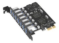 PLACA USB 3.0 7 PORTAS PCI-EXPRESS COM MÓDULO DE ENERGIA - ROHS