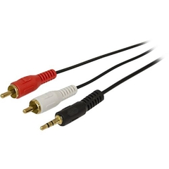 CABO P2 MACHO P/2RCA MACHO 3,0M NIQUELADO DOURADO