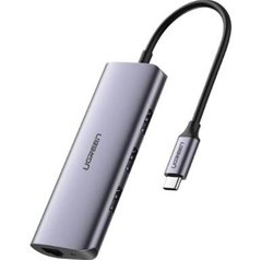 ADAPTADOR USB-C PARA HDMI +4 PORTAS USB 3.0 PRATA UGREEN