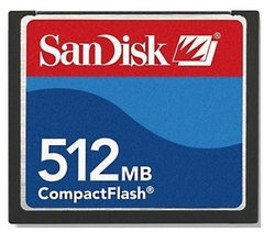 CARTÃO DE MEMORIA COMPACT FLASH SANDISK 512MB CF