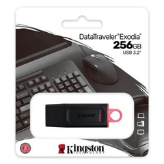 PEN DRIVE 256GB USB 3.2 EXODIA DTX/256GB PRETO/VERMELHO - KINGSTON