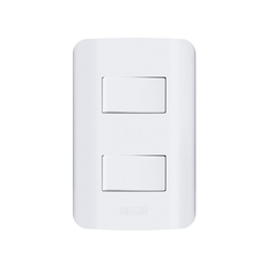 INTERRUPTOR DUPLO 2 TECLAS SIMPLES 10A CANOA 2613 ROMAZI BRANCO