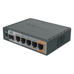 ROTEADOR 5 PORTAS MIKROTIK ROUTERBOARD GAGABIT S (4 PORTAS 10/100/1000 +1 POE +1 SFP) RB760IGS