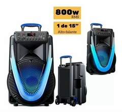 CAIXA DE SOM ACUSTICA MULTILASER SUNNY II 15 POL 800W BT/AUX/SD/USB/FM/LED