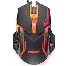 Mouse Gamer Multilaser 2400DPI Preto e Laranja com LED – MO270 - comprar online