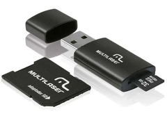 Adaptador 3 em 1 SD + Pendrive +Cartão De Memória Classe 10 32GB Preto Multilaser - MC113