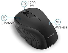 Mouse Sem Fio Multilaser 1200DPI 2.4GHz - MO212 - comprar online