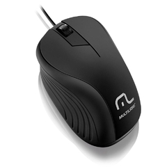 MOUSE EMBORRACHADO PRETO COM FIO USB MO222 - MULTILASER