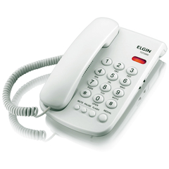 Telefone Elgin de Mesa com fio, Bloqueador, Branco - TCF-2000