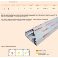 Cablecanal ciego ofic. - Medidas varias en internet