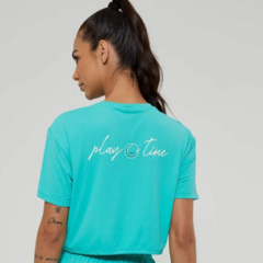 T-shirt Cropped TN AG Play Time Verde Waterfall Alto Giro - comprar online