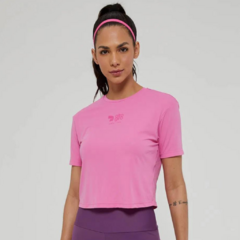 T-shirt Skin Fit Cropped Ag Since 1983 Rosa Wild Alto Giro