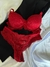 Conjunto de Lingerie vermelho em Renda Sutia com bojo e aro - Elisa - loja online