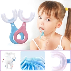 Escova de Dentes em silicone para Bebês e Crianças Em Forma De U Baby